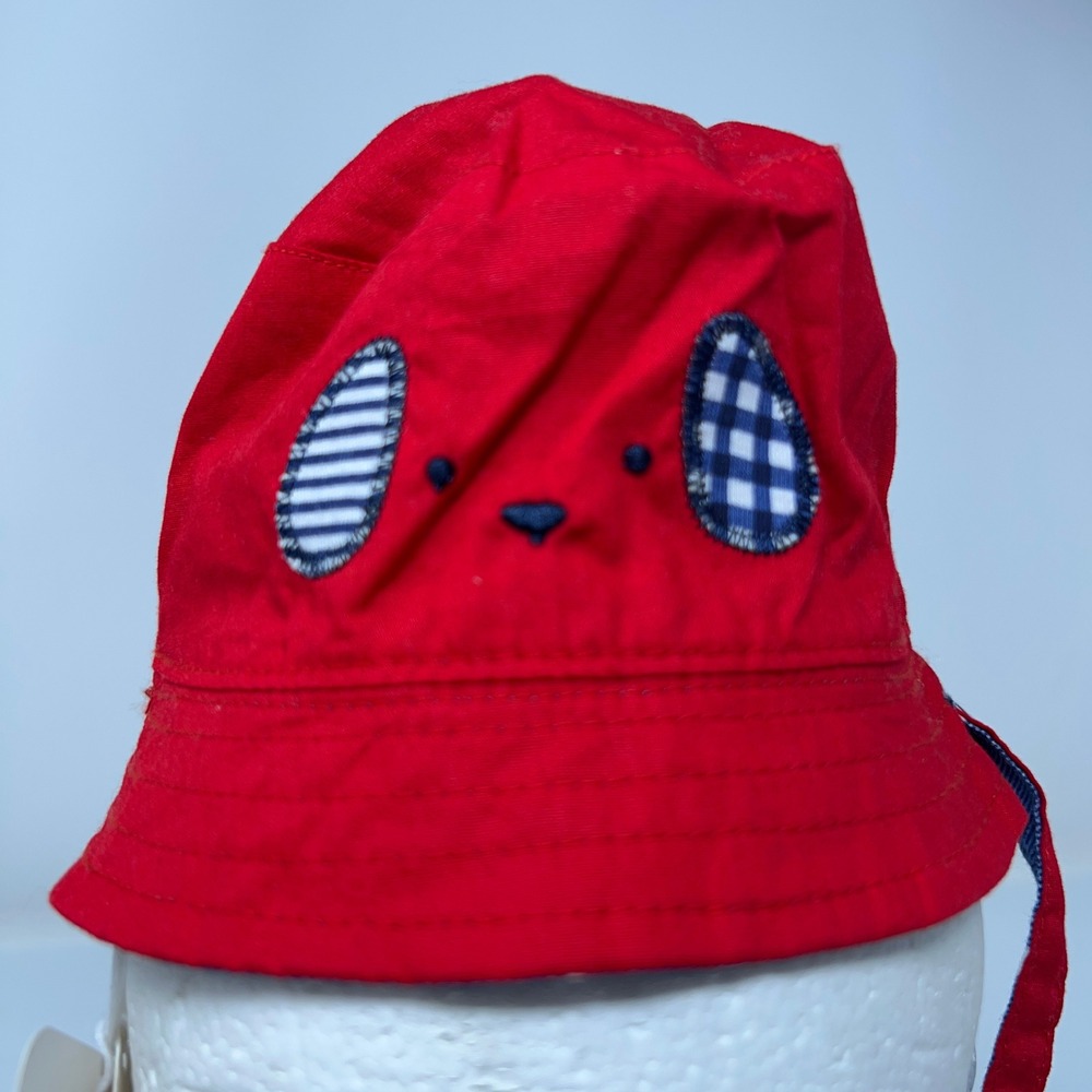 Mayoral Baby 42 (3-6M) Red Blue Star Dog Face Reversible Bucket Sun Hat 9486 NWT